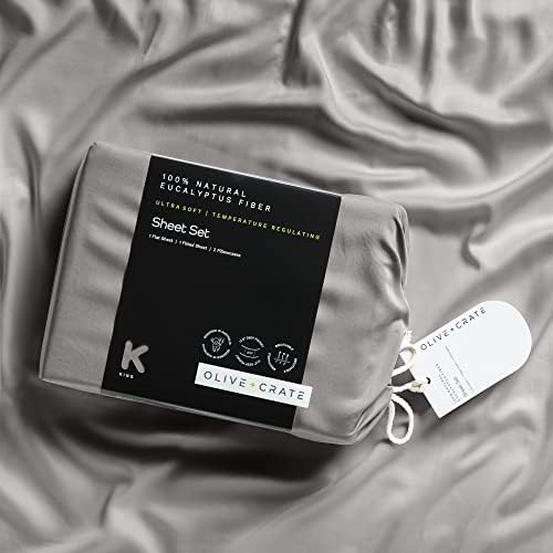 Olive Crate Eucalyptus Sheets Set Queen Size Cooling Hypoallergenic 1