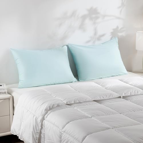 JELLYMONI Waterproof Pillow Protectors Set of 2 - Light Blue 20 x 26