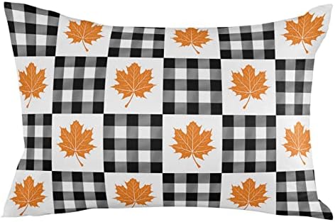 Waterproof Pillow Protector 2 Pack with Zipper and Maple Leaves Pattern