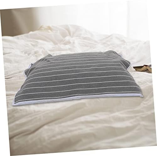 GRIRIW 2pcs Sweat Absorbing Pillow Towel with Skid Design Gray Stripe