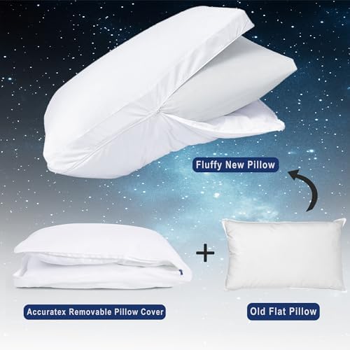 ACCURATEX Fluffy Pillow Cover 100 Cotton with Down Alternative
