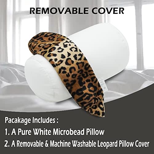 CARRIE HOME Leopard Microbead Travel Pillow - 12x7 Inch Support Neck Arm Pillow