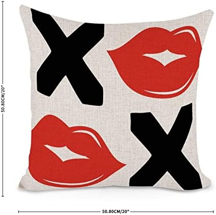 BESTORLOVE Red Lips XOXO Pillowcase 20x20in 1