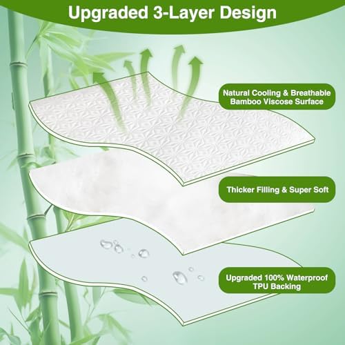 AVARNO Pillow Protectors King Size Zipper Set of 2