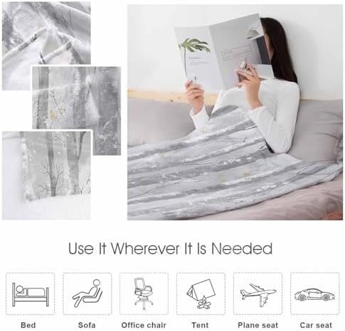 Grey Forest Throw Blanket - Soft Fluffy Fuzzy Design 30x40 Inches