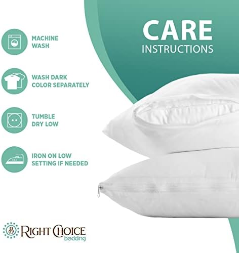 Right Choice Bedding Cotton Pillow Protectors with Zipper Set of 2