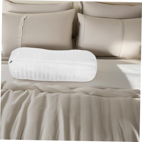 Toyvian Cylindrical Neck Pillow Cover Zippered Soft Round Cushion Protector