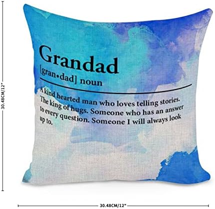Grandad Definition Pillowcase 12x12 Inch Cotton Linen