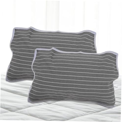 2PCS Non-Skid Pillow Covers with Grey Striped Design