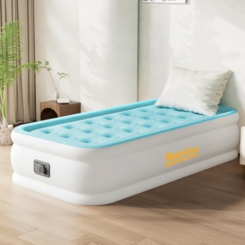 REACH HOPE Air Mattress Twin with Built-in Pump - Blue
