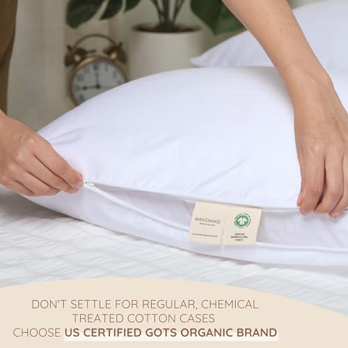 GOTS Organic Pillow Protector Set of 2 for Standard Pillows