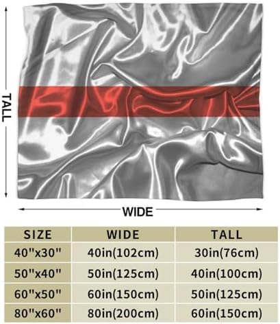 ZKLCRYTR Silk Style Thin Red Line Flag Throw Blanket