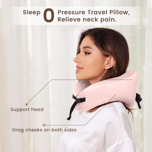 THXSILK Pure Silk Travel Neck Pillow with Memory Foam
