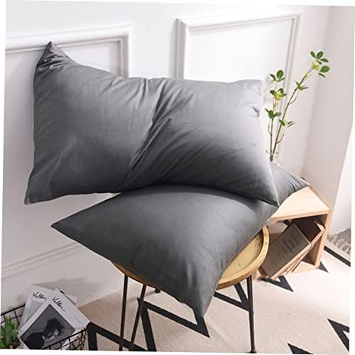 Yardenfun 1 Pair Pure Cotton Pillowcase Covers Dark Grey