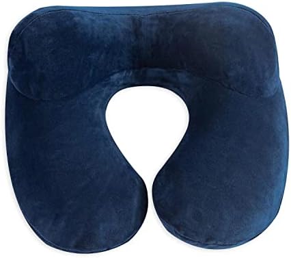 Makimoo Inflatable Travel Pillow with Velvet Cover
