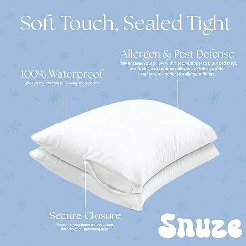 Snuze Total Protection Pillow Protector 2-Pack 1
