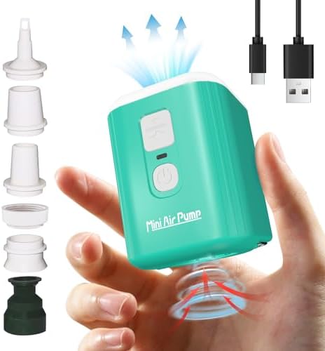 Puligoth Portable Air Pump with 5 Nozzles and Camping Light