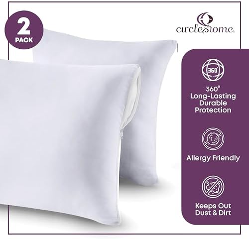 CIRCLESHOME Throw Pillow Protectors 16x16 Square 2 Pack