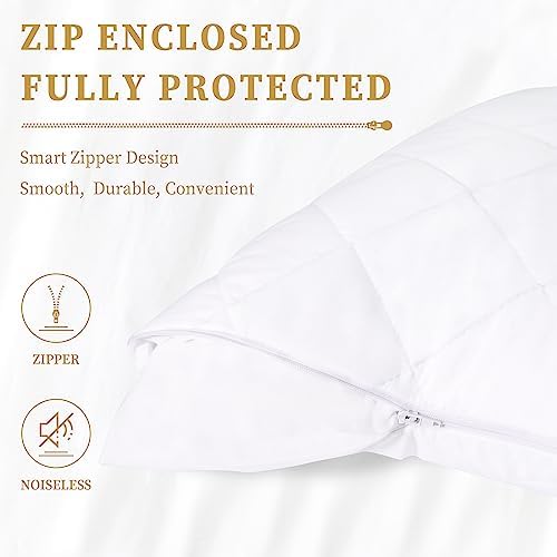 Safe and Sound 2 Pack Pillow Protectors White 20x26 Inches