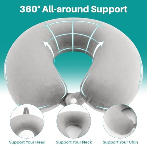 Rainflow Memory Foam Travel Pillow with Washable Cover