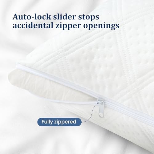 Kmall Waterproof Pillow Protectors 2 Pack with Zipper 20x26 Inches