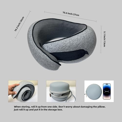 Premium Travel Pillow with 360 Support and Velcro Closure