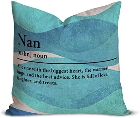 Nan Dictionary Throw Pillow Cover 12x12 Inches Cotton Linen