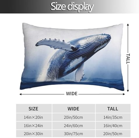 Blue Ocean Whale Pillow Cases Set of 2 Microfiber