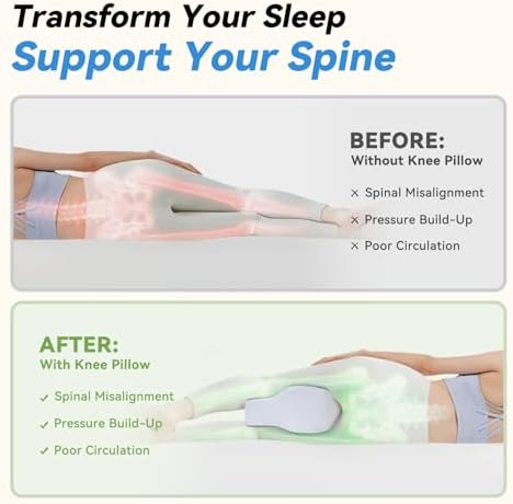 Knee Pillow for Side Sleepers Back Pain Relief