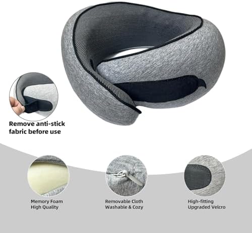 Premium Travel Pillow with 360 Support and Velcro Closure