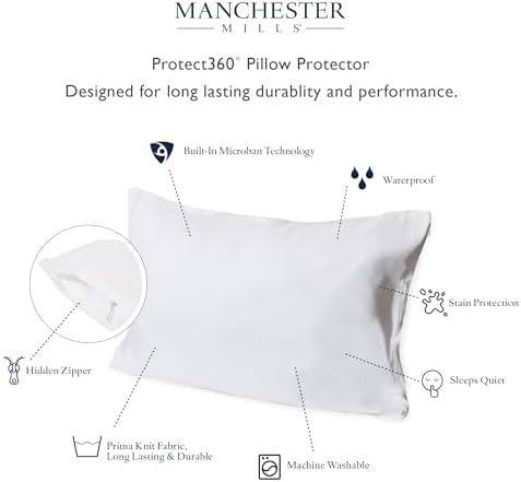Protect360 Pillow Protector Set of 2 Queen 21x30