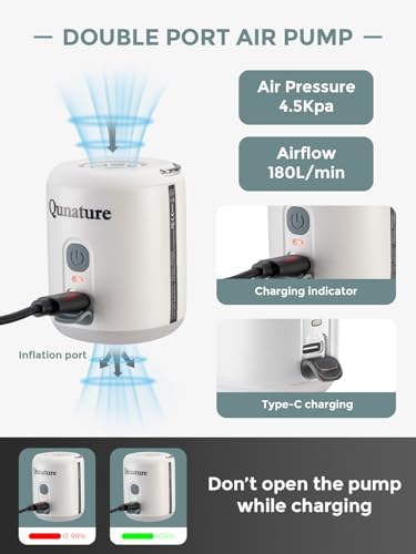 QUNATURE Portable Air Pump with Camping Light