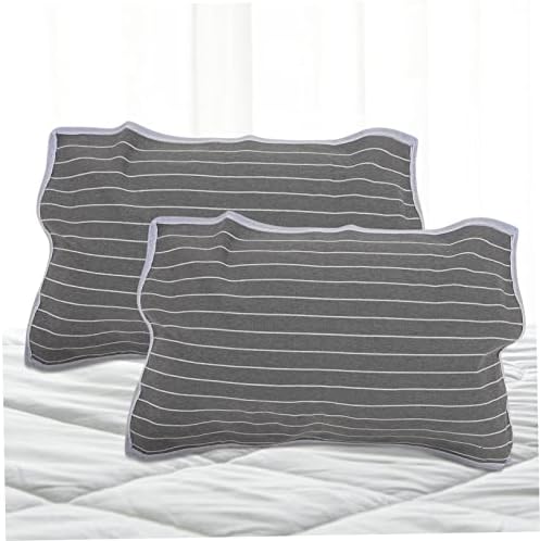WHAMVOX 2pcs Breathable Pillow Protector with Striped Design