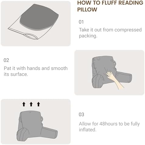 Unisakey Portable Comfy Reading Pillow with Arms and 3 Pockets