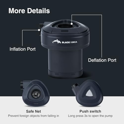 BLACK ORCA Portable Air Pump for Inflatables 6kPa