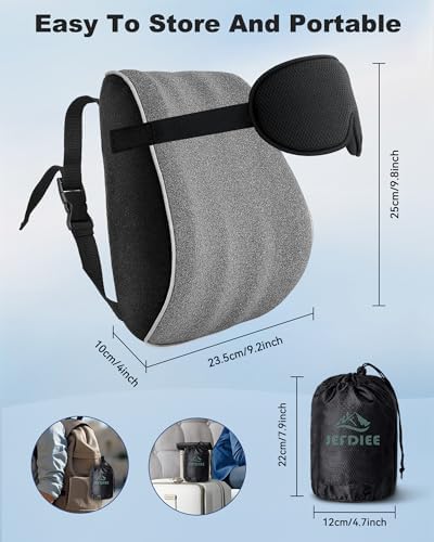 JefDiee Travel Pillow with Eye Mask and Strap