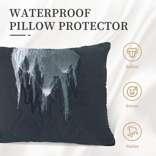 Safe and Sound Pillow Protectors 2 Pack 20x30 Inches Grey