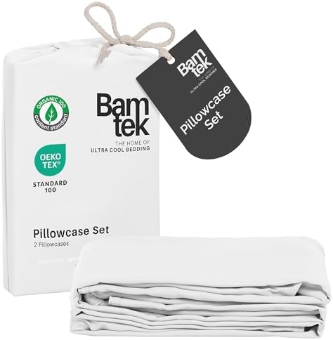 Bamtek Queen Size Set of 2 Cooling Pillowcases
