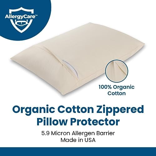 AllergyCare Zippered Organic Cotton Pillow Protector