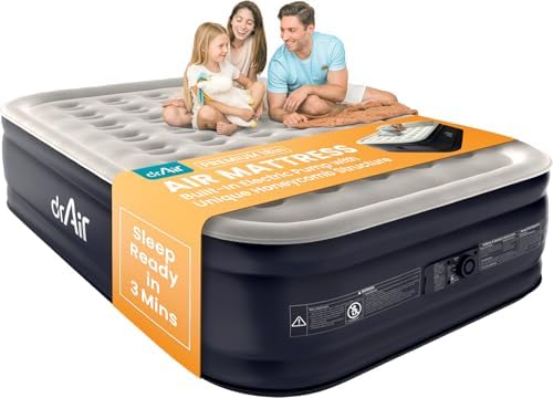 Dr Air Queen Air Mattress with Built-in Pump and Carry Bag