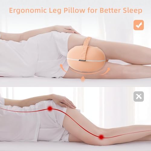 Cooling Knee Pillow for Side Sleepers - Memory Foam with Strap 1