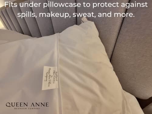 Queen Anne Pillow Protectors 2 Pack - Waterproof Zipper Closure