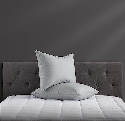 Micropuff Grey Queen Pillow Protectors with Zipper - 2 Pack
