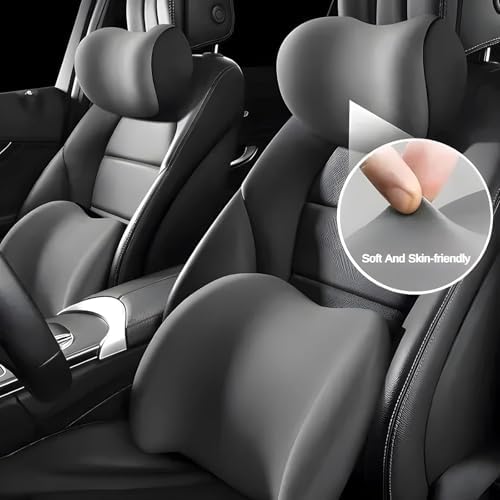 Grdsax Car Headrest and Lumbar Support Cushion Black