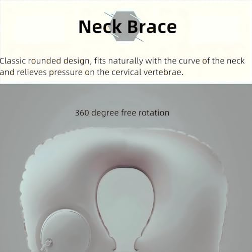 Adjustable Inflatable Neck Pillow with Eye Mask and Carry Bag