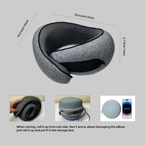 Premium Memory Foam Travel Pillow with 360 Support
