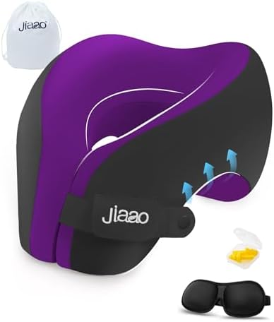 Jiaao Travel Neck Pillow with Eye Mask and Earplugs
