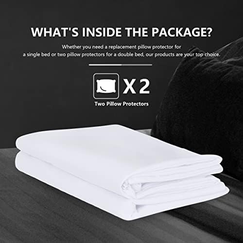 Ruili 2 Pack Standard Terry Pillow Protectors with Waterproof Zipper