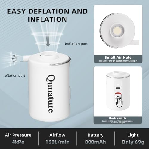 Qunature 4KPa Mini Electric Air Pump for Inflatables 1