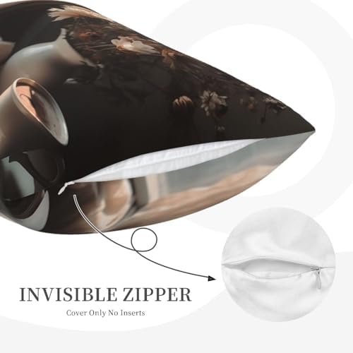 2 Pack Standard Pillow Cases with Hidden Zipper 1